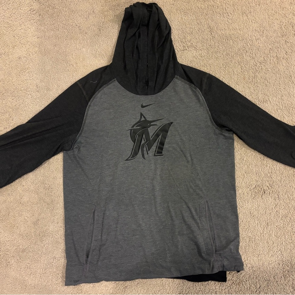 Nike Miami Marlins 3/4 sleeve hooded shirt